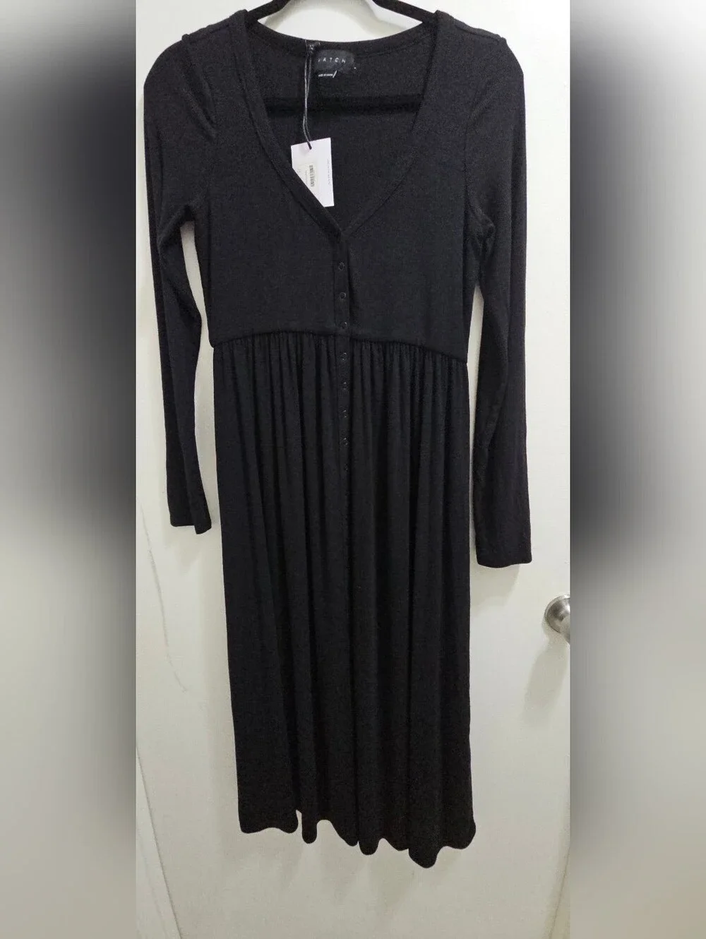 Hatch Black Ribbed Dress NWT